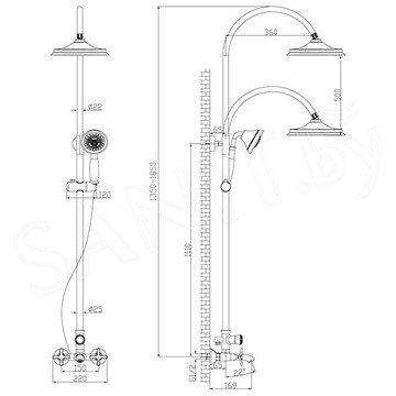 Душевая стойка Lemark Duetto LM5762C