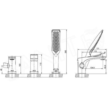 Смеситель на борт ванны Lemark Allegro LM5945CW