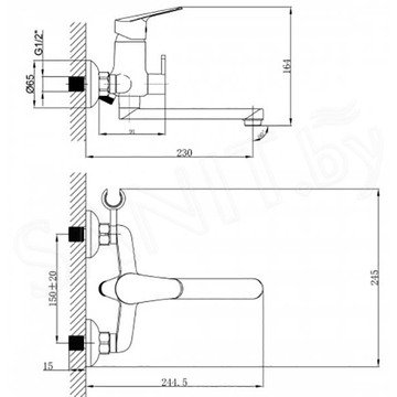 Смеситель для ванны Lemark Partner LM6513C