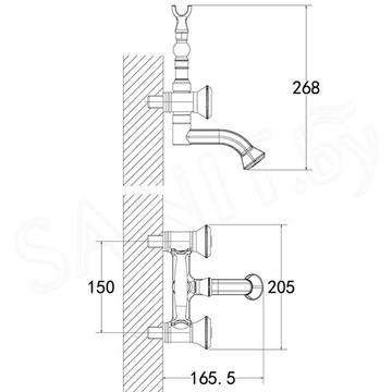 Смеситель для ванны Lemark Jasmin LM6614B