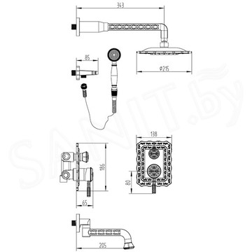 Душевая система Lemark Jasmin LM6622ORB встраиваемая