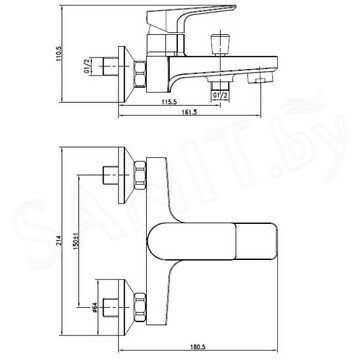 Смеситель для ванны Cersanit Vero 63061