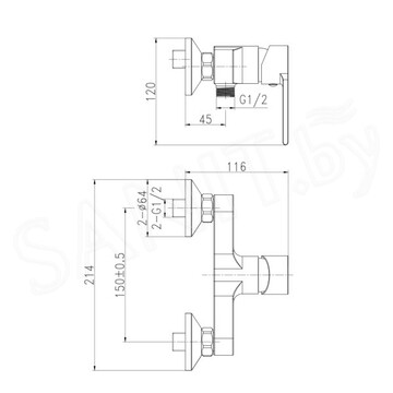 Смеситель для душа Cersanit Brasko 63022