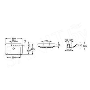 Умывальник Roca Senso Square 32751N000