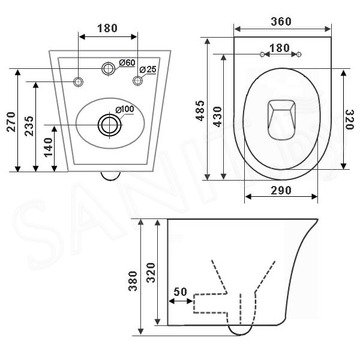 Подвесной унитаз Timo Rimless Reko TK-203