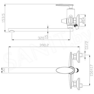 Смеситель для ванны Rossinka RS30-32