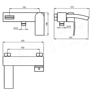 Смеситель для ванны Ahti Mikkeli MK405001S