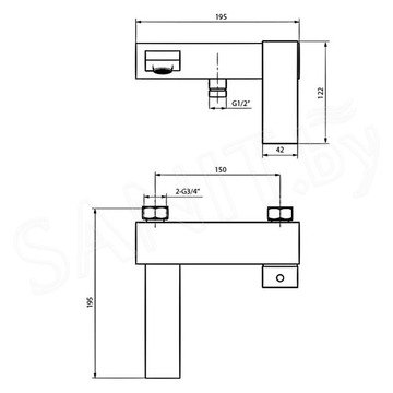 Смеситель для ванны Ahti Rauma RM405001