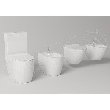 Комплект инсталляции Styron Niagara Fix STY-740 с кнопкой STY-800-1 и унитазом Timo Rimless Kulo TK-403