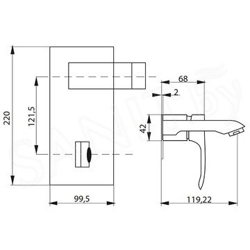 Смеситель встраиваемый Ahti Rauma RM205201 для умывальника
