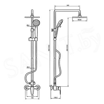 Душевая стойка Ahti Satakunta SK403100