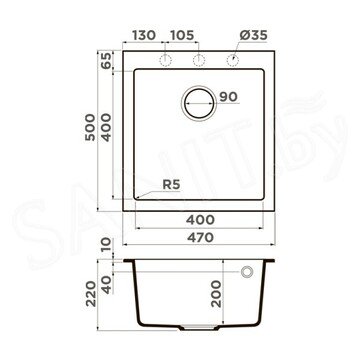 Кухонная мойка Omoikiri Bosen 47