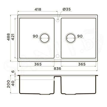 Кухонная мойка Omoikiri Kitagawa 83-2-U