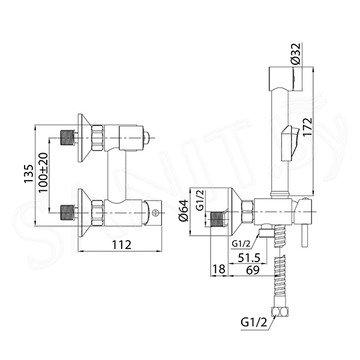 Смеситель для биде Milardo Tidy TIDSB00M08