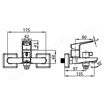 Смеситель для ванны Milardo Atlantic ATLSBC0M02