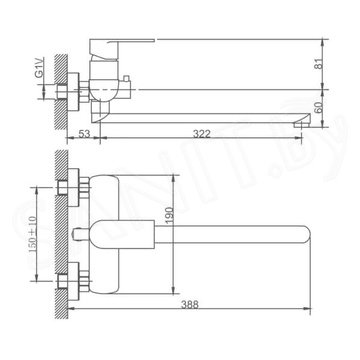 Смеситель для ванны Haiba HB22807