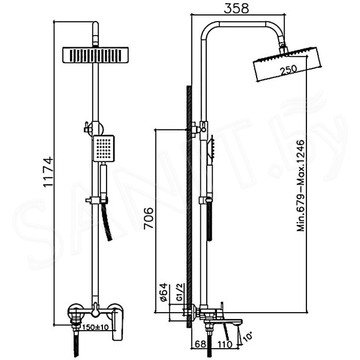 Душевая стойка Haiba HB24533-3