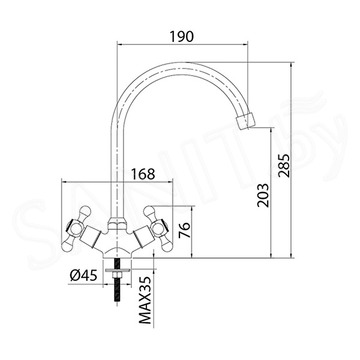 Смеситель для кухонной мойки Milardo Duplex DUPSB0JM05