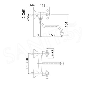 Смеситель для кухонной мойки Milardo Duplex DUPSB1M09