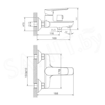 Смеситель для ванны Haiba HB60198