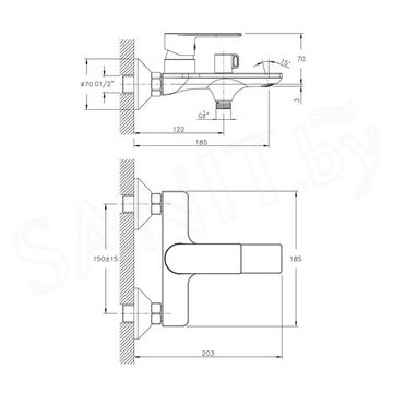 Смеситель для ванны Haiba HB60505