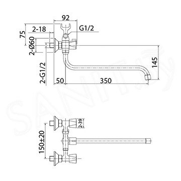 Смеситель для ванны Milardo Tring TRISB02M10