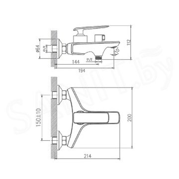 Смеситель для ванны Haiba HB60548-7