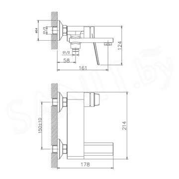 Смеситель для ванны Haiba HB60572