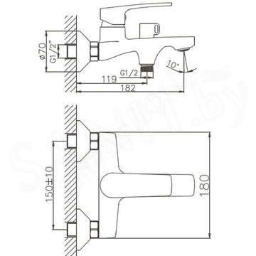 Смеситель для ванны Haiba HB60587