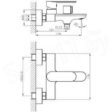 Смеситель для ванны Haiba  HB60590