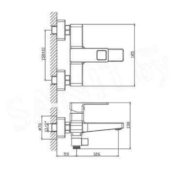 Смеситель для ванны Haiba HB60615