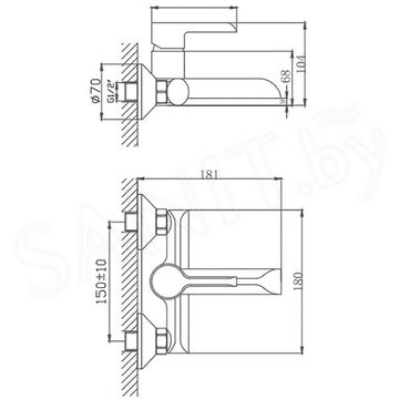 Смеситель для ванны Haiba HB60805-7