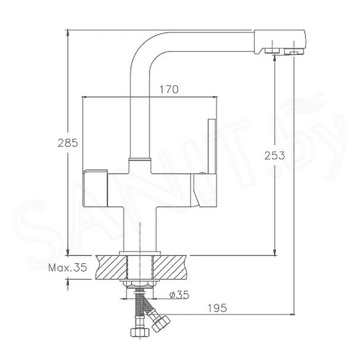 Смеситель для кухонной мойки Haiba HB70088 с подключением к фильтру воды