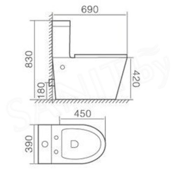 Напольный унитаз Timo Kulo TK-401