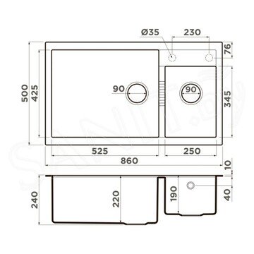 Кухонная мойка Omoikiri Tedori 86-2-LB