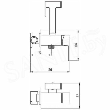 Смеситель встраиваемый Haiba HB5511-7 с гигиеническим душем