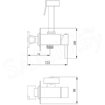 Смеситель встраиваемый Haiba HB5512 с гигиеническим душем