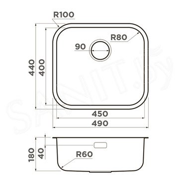 Кухонная мойка Omoikiri Omi 49-U/I-IN / 49-U/I-GM / 49-U/I-AB