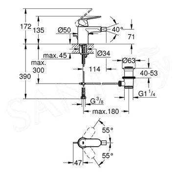 Смеситель для биде Grohe Eurosmart Cosmopolitan 32839000