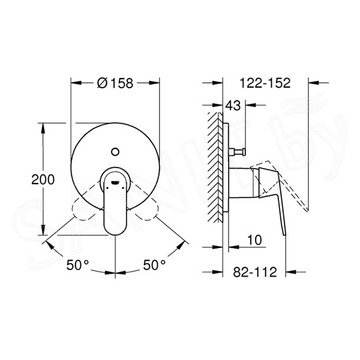 Смеситель встраиваемый Grohe Eurosmart Cosmopolitan 24045000