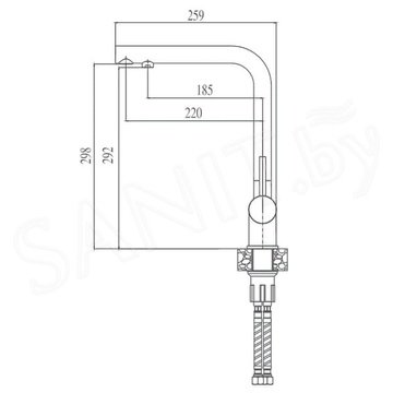 Смеситель для кухонной мойки Haiba HB70304-1 с подключением к фильтру воды