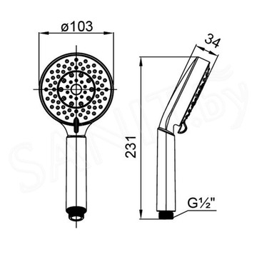 Душевая лейка Milardo Hand Shower 1505F10M18