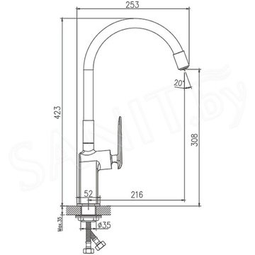 Смеситель для кухонной мойки Haiba HB73548-7