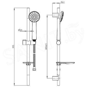 Душевой гарнитур Milardo Shower Set 3401F60M16