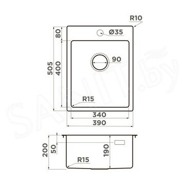 Кухонная мойка Omoikiri Amadare 39