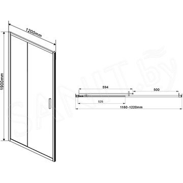 Душевая дверь Vincea Garda VDS-1G120CHB