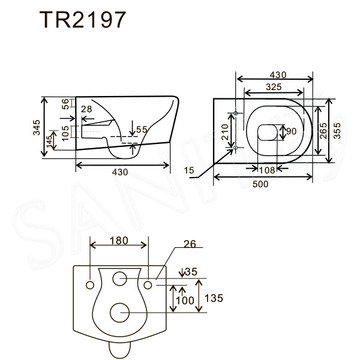 Комплект инсталляции Grohe Rapid SL 38772001 с подвесным унитазом Uptrend Corona Rimless TR2197