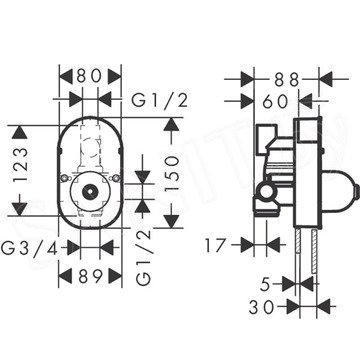 Встраиваемый механизм Hansgrohe 31741180