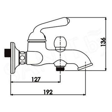 Смеситель для ванны Rose R0202E