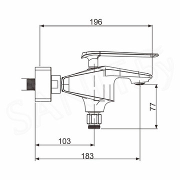 Смеситель для ванны Rose R1302H